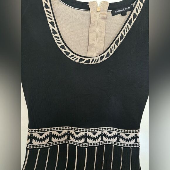Jealous Tomato black and tan short sleeve dress size S - Picture 6 of 10